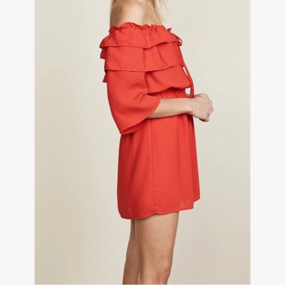 Jack by BB Dakota Women's Bowser Off The Shoulder Poppy Red Dress, Size XS - Picture 8 of 16